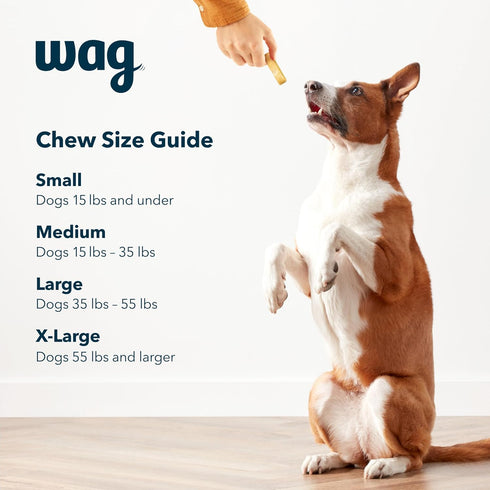 15lbs 3 Count, 3.3 oz Amazon Brand - Wag Yak Cheese Himalayan Dog Chews, Dog Treats for Small Size Dogs, All Natural