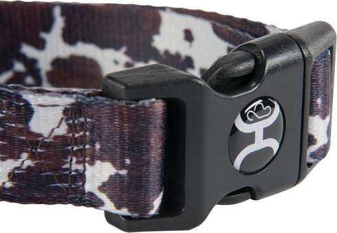 Hooey Nomad Dog Collar, Durable Polyester Webbing with Graphic-Inspired Prints, Just Cow, Medium