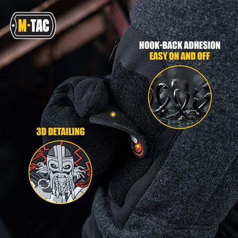 M-Tac Morale Patches Nordic Invasion, PVC 3D Military Tactical Patch, Til Valhall, Red