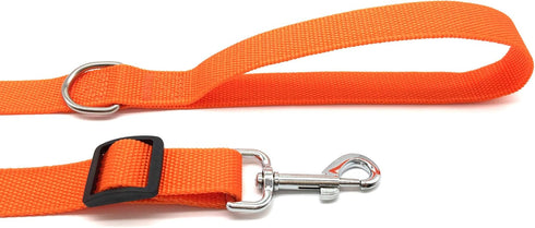 TAIAN Adjustable Nylon Dog Leash, 10 Foot Long Leash for Medium, Large Dogs, Orange