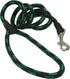 Dogs My Love Rope Leash 4ft Long (Small: 4ft Long; 0.3" Diam, Green/Black)