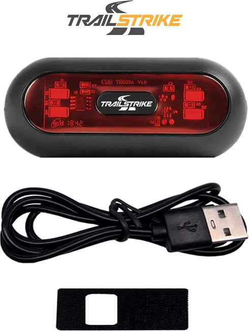 Trailstrike LED Red Rear Helmet Light for Motorcycle, Rechargeable Safety Lamp with USB Cable, TS-101-A