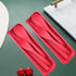 Reusable Travel Utensils Set with Case, 2 Sets Wheat Straw Portable Cutlery, Eco-Friendly BPA Free for Kids Adults
