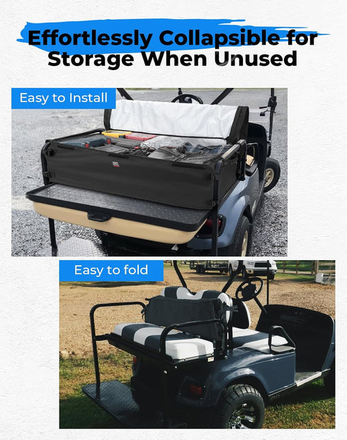 KEMIMOTO Universal Golf Cart Storage Bag for 2+2 Passengers, Compatible with Club Car, EZGO, Drive, Kandi, Black
