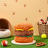 Essivox Plush Dog Toy, Squeaky Hamburger Shape, Soft Chewing Toy for Dogs and Cats, Bite Resistant Pet Supplies
