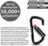 FresKaro 3inch Auto Locking Carabiner Clips, Heavy Duty Aluminum Keychain, Solid D Shape