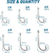 Saltwater J Hooks, 130pcs Stainless Steel O'Shaughnessy Long Shank Forged Trolling Hooks