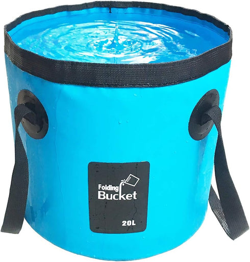 Sunglow Collapsible 5 Gallon Portable Fishing Bucket, Wash Basin Folding Water Container for Fishing and Camping