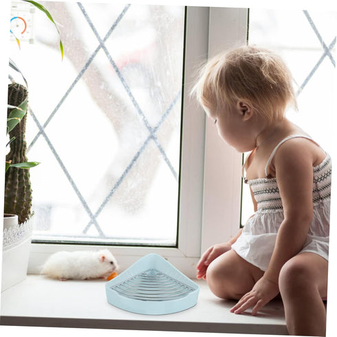 Small Animal Ceramic Toilet Triangle Corner Litter Potty for Guinea Pig Hamster Portable Design Easy to Clean for Small