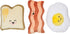 Pearhead Barkfast Dog Toys, Set of 3, Plush Pet Squeaker Toys, Breakfast