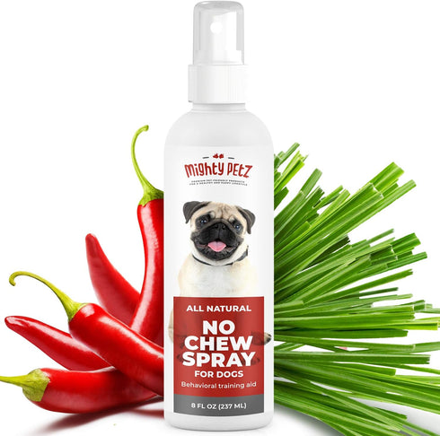 Mighty Petz No Chew Spray for Dogs, 8oz. Bitter Apple Dog Repellent, Natural Ingredients, Safe on All Surfaces