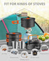 HOMGEN Camping Cooking Set - Lightweight Aluminium Pots and Pans Kit for 2-3 People, Perfect for Camping, Picnic, Hiking