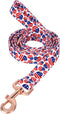 American Flag Dog Leash with Cute Heart Design, Durable Pet Leash with Metal Buckle for Small, Medium, Large Pets