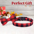 Malier Christmas Plaid Dog Collar with Bow Tie, Light Release Buckle for Small Medium Large Dogs and Cats