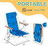 w/4 Outvita Folding Beach Chair Adjustable Headrest Flexible Tilt Angle, Cup Holder Portable High Strength Cleanable