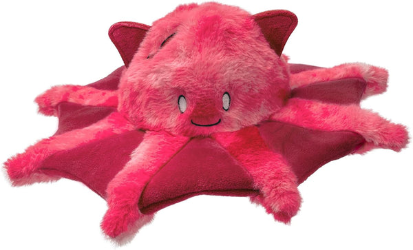 Furhaven Crinkle & Squeaky Plush Dog Toy for Small/Medium Dogs, Washable Kraken the Vampire Squid, Vibrant Pink