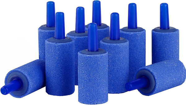 Pawfly 12 Pack Aquarium Air Stone, 1 Inch Cylinder Bubble Diffuser for Nano Air Pumps, Small Buckets & Fish Tanks
