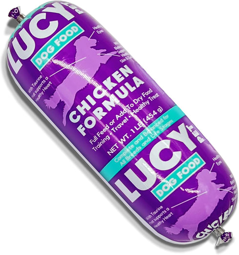 Lucy Pet Products Chicken Formula Dog Food Roll, Meaty, Semi-Moist, 1 lb