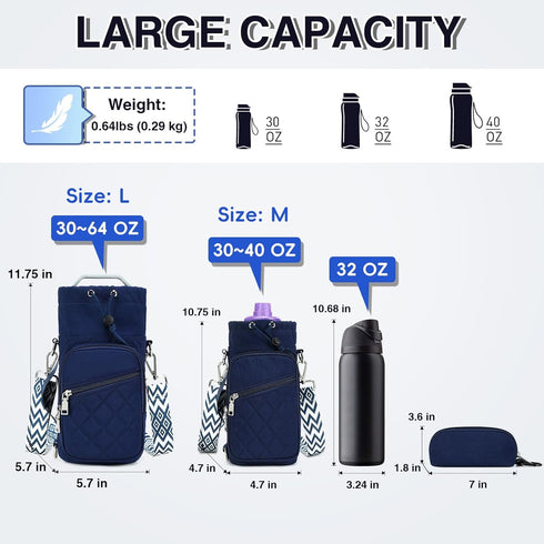 AGLOD Crossbody Water Bottle Holder Bag - Ideal for Hiking, Cycling & Walking