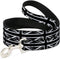 Buckle-Down Pet Leash - Distressed Union Jack Black/White - 4 Feet Long - 1" Wide
