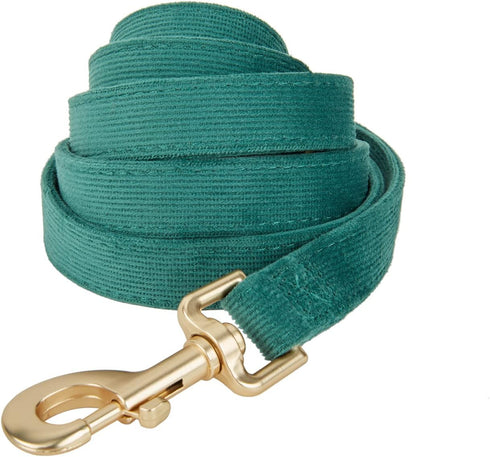 Soft Corduroy Fibric Dog Leash, 5 Feet Length Lead with Heavy Duty Rotating Hook for Medium Large Dogs (M, Green)