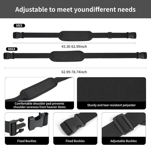 HUDLL (5 Pack) Adjustable Chair Carry Strap for Camping Chairs, Hands-Free Shoulder Sling for Folding Chairs, Hiking