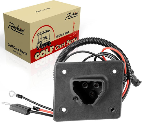 Roykaw Golf Cart Charger Receptacle with Harness for EZGO TXT RXV 48V Golf Cart Delta-Q Charger