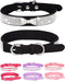 Dog Collar for Small Dogs, Adjustable Pink Suede Bling Rhinestone Collar, Cat Collar (XS, black4)