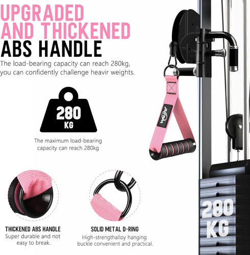 WALITO Exercise Handles, Replacement Cable Machine Attachments for Home Gym Equipment, Pulley System, Pilates,