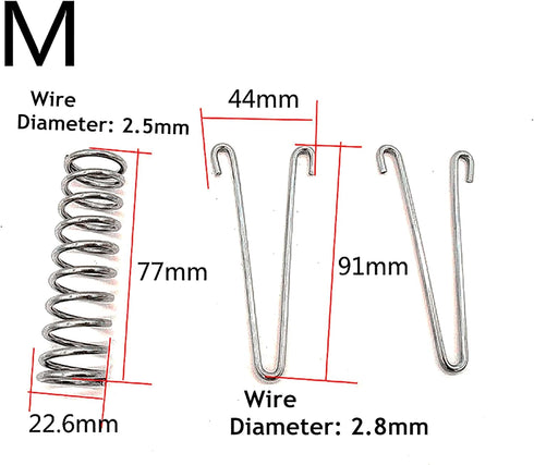 2Pcs Heavy Duty Dog Leash with Shock Absorbing Buffer, Stainless Steel 304 Training Spring Fixed Buckle (M)