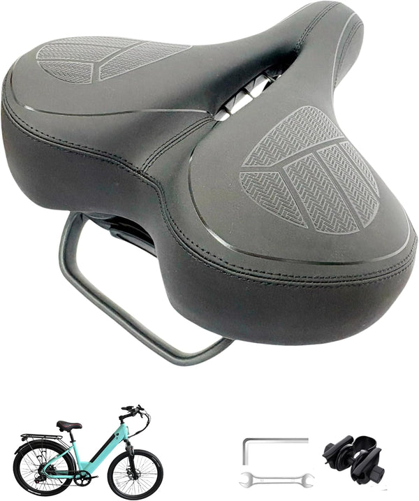 INXING Memory Foam 11.24inch Extra Wide Comfort Bike Seat Cushion for Unisex -
