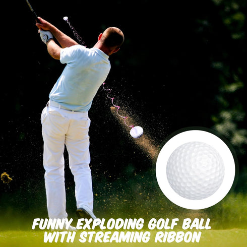 Tasdurian 12 Pcs Prank Golf Balls Funny Exploding Golf Ball with Streaming Ribbon Funny Golfer Gift for Men Golfers