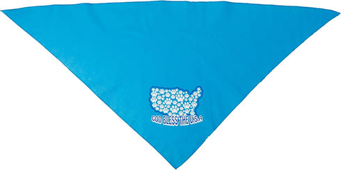 Mirage Pet Products God Bless USA Screen Print Bandana for Pets, Large, Turquoise