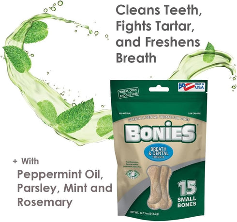 Bonies Natural Breath and Dental Formula, Small-Sized Single Bone - 1 Bone, Chicken Flavor, Low Calories