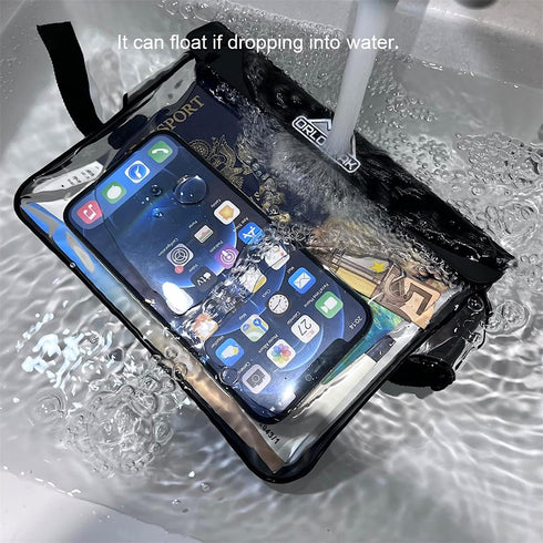 Waterproof Waist Bag with Secret Holder for Phone, Kindle, Wallet, Watch, Passport - Perfect for Beach, Pool (Black)