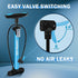 Portable Bicycle Tire Pump, Hand Air Pump for Bike, Fits Presta & Schrader Valve, Includes Ball Pump Needle