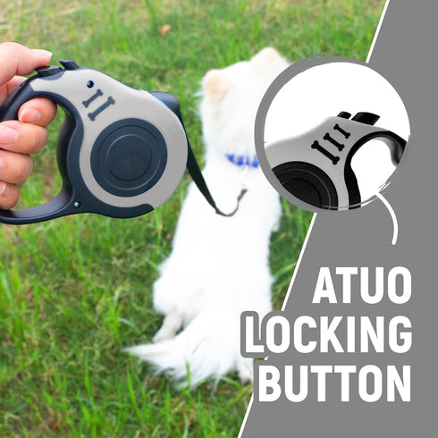 Retractable Dog Leash, Automatic Telescopic 10/16 FT Tape with Folding Bowl, Dispenser, Rubbish Bags