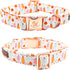Elegant little tail Halloween Dog Collar, Fall Orange Pumpkin Holiday Bow Collar for X-Small Dogs