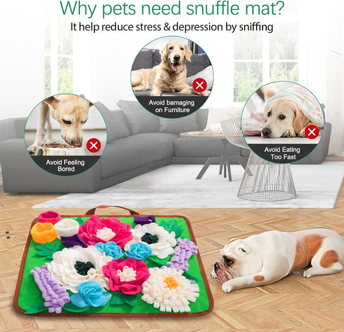 Snuffle Mat for Dogs Pet Treats Feeding Mat for Small/Medium Breed Dogs Non-Slip/Portable/Durable Interactive Dog
