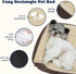Miguel Dog Bed 35 Inch Brown, Washable with Removable Cushion for Medium Small Dogs, Anti-Slip, Large Cat Bed