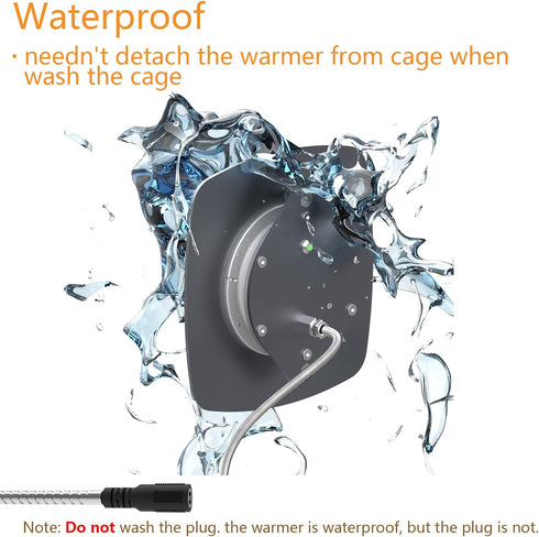 Thermostatical Bird Heater, IP67 Waterproof Bird Accessories, 12V, for Parakeets