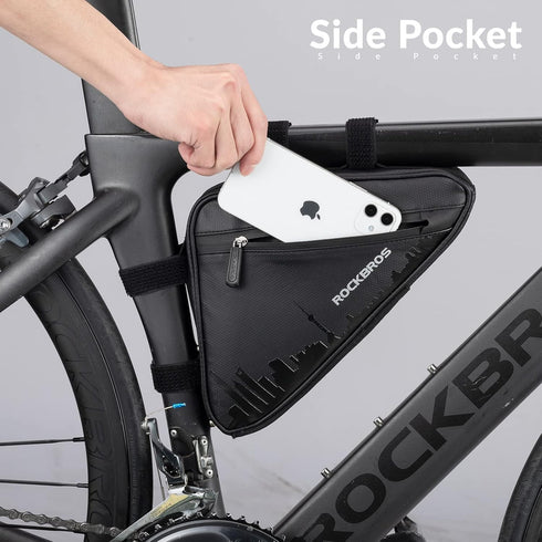 ROCKBROS Bike Triangle Frame Bag, 1.5L with Two Side Pockets