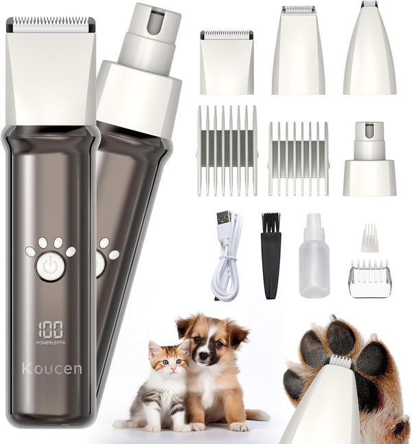 4 in 1 Dog Grooming Kit with LED Display, Dog Grooming Clippers