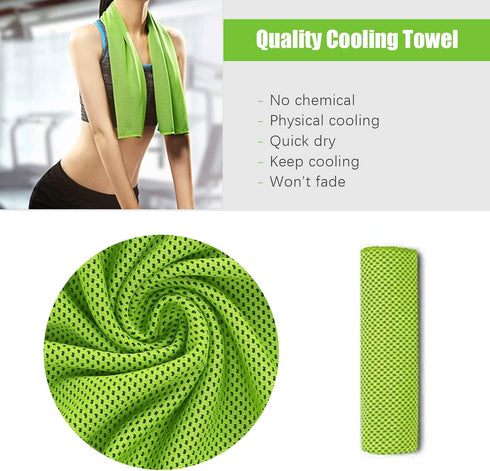 TWGJM 4 Pack (40"x12") Cooling Towel for Neck, Chilly Towel , Soft Breathable Ice Towel, Microfiber Cool Towel