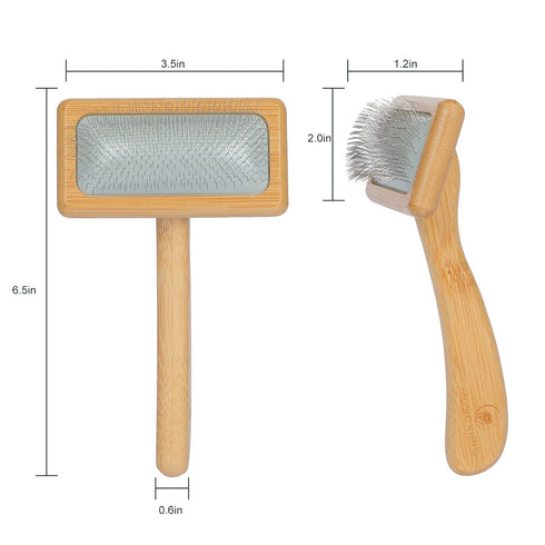 Muse&Iris Dog & Cat Brush, Pet Slicker Brush with Bamboo Handle for Large Medium Short Hair Grooming