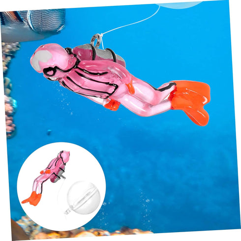 Floating Diver Cute Fish Tank Accessories - Glow in The Dark Diver Decorations, Luminous Model Resin