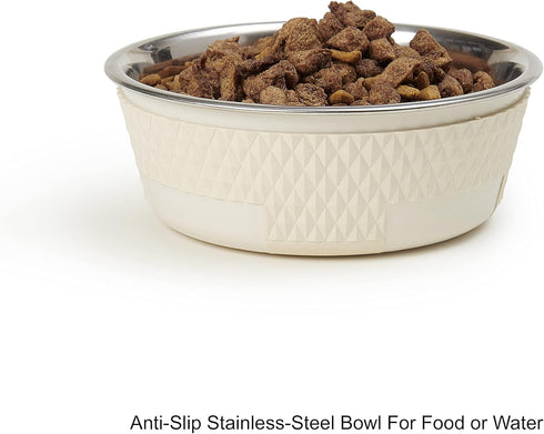 PetRageous 16010 Kona Stainless Steel Non-Slip Dog Bowl, 3.75-Cup, 6.75-Inch Diameter for Medium and Large Dogs