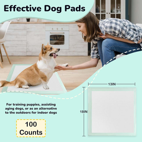 Red Rabbits 100PCS 18" 13" Puppy Pee Pads Disposable Pet Toilet Training Pads x for Dogs, Ultra Absorbent|Quick
