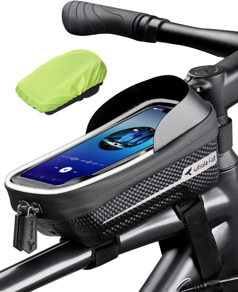 Whale Fall Hard Casing Bike Bag, Bike Accessories for Adult Bikes, Gifts for Men, Waterproof for 4” - 6.9” Cellphone