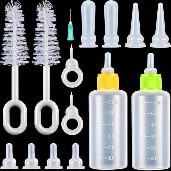 Tondiamo 17 Pcs Kitten Bottle Feeding Kit Puppy Bottles for Nursing Puppy